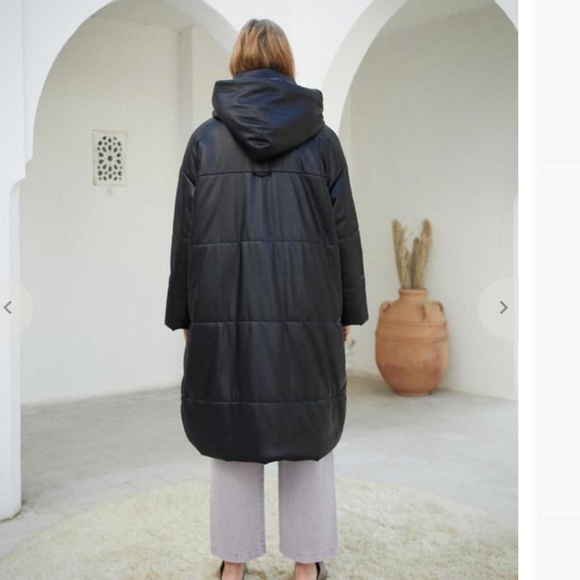 Nanushka Vegan Leather Eska Puffer Size S - Picture 2 of 6